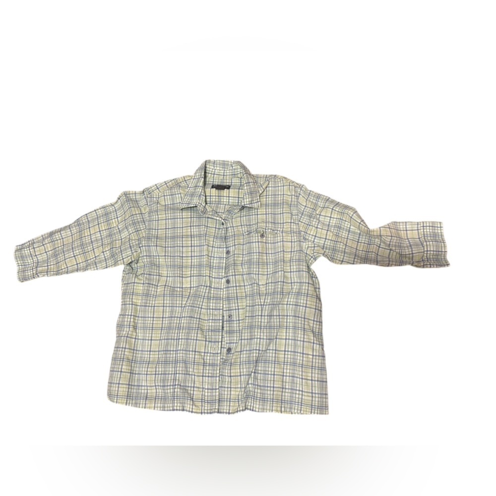Woolrich women’s 3/4 length sleeve top 100% cotton size XL button Down